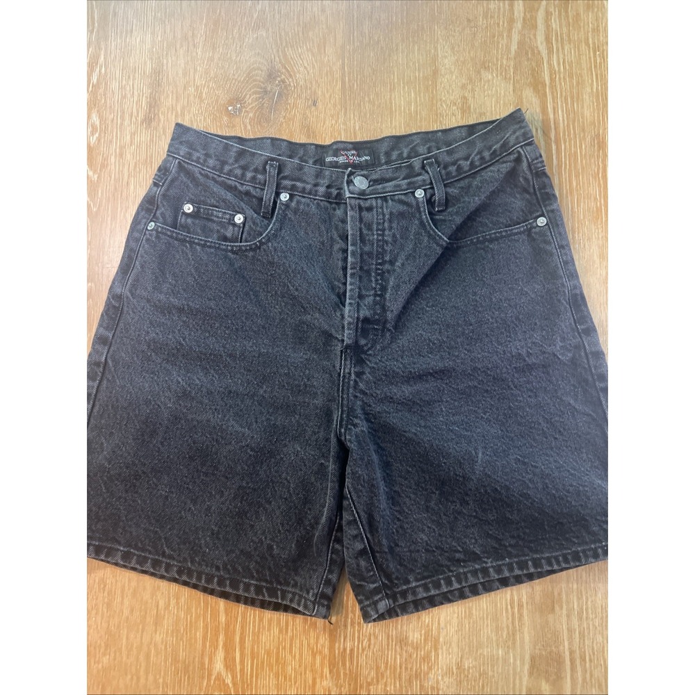 Vintage 90s GUESS‎ Denim Dad Shorts 31" Waist Relaxed Faded Black Skater Grunge
